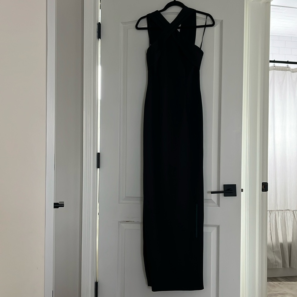 Calvin Klein black gown with slit - women’s size 4